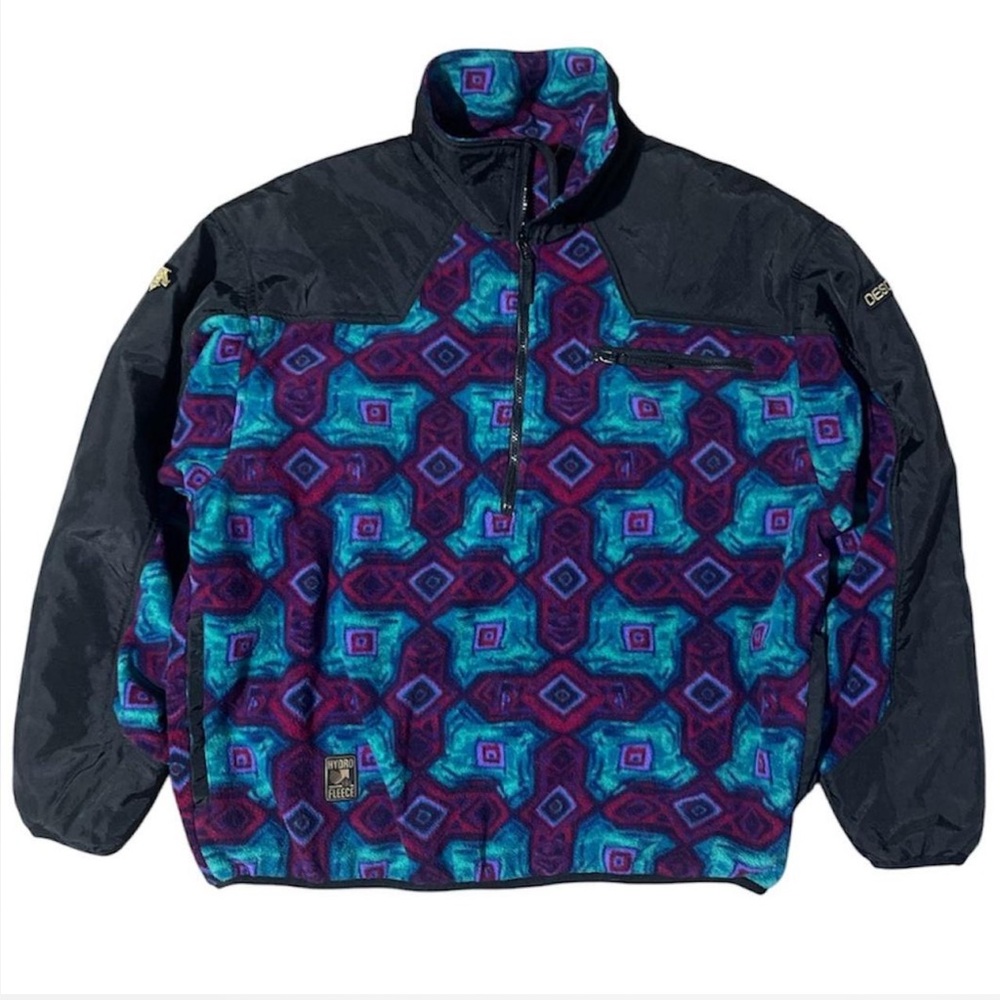 Blue and purple vintage 90’s Aztec Hydro Descente fleece Jacket
